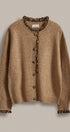 Leopard Trim Knit Button Cardigan in Camel - Women's Fashion | Urban Daizy