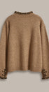 Leopard Trim Knit Button Cardigan in Camel - Women's Fashion | Urban Daizy