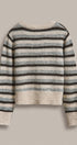 Lace Trim Striped Knit Cardigan With Candy Buttons in Ivory Brown - Women's SWEATERS | Urban Daizy