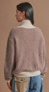 Striped Stand Collar Wool Blend Cardigan in Brown - Women's Fashion | Urban Daizy
