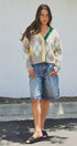 Pastel Argyle V-Neck Cropped Knit Cardigan in Green - Women's Fashion | Urban Daizy