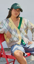 Pastel Argyle V-Neck Cropped Knit Cardigan in Green - Women's Fashion | Urban Daizy