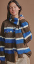 Striped Floral Embroidered Cardigan & Scarf Set in Brown - Women's Cardigans & Shrugs | Urban Daizy