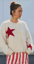 Fuzzy Star Knit Button Up Cardigan in Oatmeal - Women's Fashion | Urban Daizy
