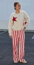 Fuzzy Star Knit Button Up Cardigan in Oatmeal - Women's Fashion | Urban Daizy
