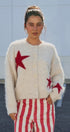 Fuzzy Star Knit Button Up Cardigan in Oatmeal - Women's Fashion | Urban Daizy