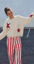 Fuzzy Star Knit Button Up Cardigan in Oatmeal - Women's Fashion | Urban Daizy