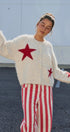 Fuzzy Star Knit Button Up Cardigan in Oatmeal - Women's Fashion | Urban Daizy