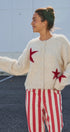 Fuzzy Star Knit Button Up Cardigan in Oatmeal - Women's Fashion | Urban Daizy