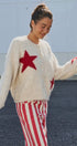 Fuzzy Star Knit Button Up Cardigan in Oatmeal - Women's Fashion | Urban Daizy