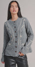 Embroidered Soutache Button Knit Cardigan in Grey - Women's Fashion | Urban Daizy