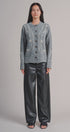 Embroidered Soutache Button Knit Cardigan in Grey - Women's Fashion | Urban Daizy