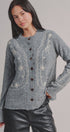 Embroidered Soutache Button Knit Cardigan in Grey - Women's Fashion | Urban Daizy