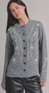 Embroidered Soutache Button Knit Cardigan in Grey - Women's Fashion | Urban Daizy
