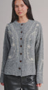 Embroidered Soutache Button Knit Cardigan in Grey - Women's Fashion | Urban Daizy