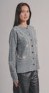 Embroidered Soutache Button Knit Cardigan in Grey - Women's Fashion | Urban Daizy