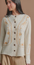 Embroidered Soutache Button Knit Cardigan in Ivory - Women's Fashion | Urban Daizy