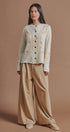 Embroidered Soutache Button Knit Cardigan in Ivory - Women's Fashion | Urban Daizy