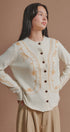 Embroidered Soutache Button Knit Cardigan in Ivory - Women's Fashion | Urban Daizy