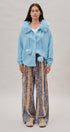 Faux Fur Hood Pom Pom Knit Cardigan in Blue - Women's Fashion | Urban Daizy