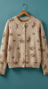 Western Cowboy Print Button Front Cardigan in Khaki - Women's Cardigans & Shrugs | Urban Daizy