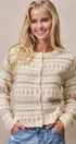 Ditsy Floral Fair Isle Button Cardigan in Cream - Women's Cardigans & Shrugs | Urban Daizy