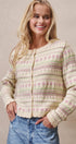 Ditsy Floral Fair Isle Button Cardigan in Cream - Women's Cardigans & Shrugs | Urban Daizy
