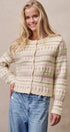 Ditsy Floral Fair Isle Button Cardigan in Cream - Women's Cardigans & Shrugs | Urban Daizy