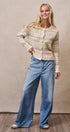 Ditsy Floral Fair Isle Button Cardigan in Cream - Women's Cardigans & Shrugs | Urban Daizy