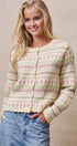 Ditsy Floral Fair Isle Button Cardigan in Cream - Women's Cardigans & Shrugs | Urban Daizy