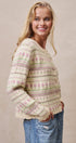 Ditsy Floral Fair Isle Button Cardigan in Cream - Women's Cardigans & Shrugs | Urban Daizy