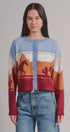 Western Desert Scene Jacquard Knit Cardigan in Blue - Women's Fashion | Urban Daizy
