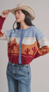 Western Desert Scene Jacquard Knit Cardigan in Blue - Women's Fashion | Urban Daizy