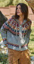 Fair Isle Hooded Zip Knit Jacket in Grey Multi - Women's Cardigans & Shrugs | Urban Daizy
