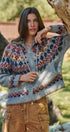 Fair Isle Hooded Zip Knit Jacket in Grey Multi - Women's Cardigans & Shrugs | Urban Daizy