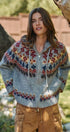 Fair Isle Hooded Zip Knit Jacket in Grey Multi - Women's Cardigans & Shrugs | Urban Daizy