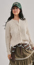 Lace Ruffle Trim Cable Knit Cardigan in Ivory - Women's Cardigans & Shrugs | Urban Daizy