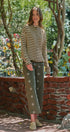 Striped Button Up Mock Neck Knit Sweater in Ivory Brown - Women's Cardigans & Shrugs | Urban Daizy
