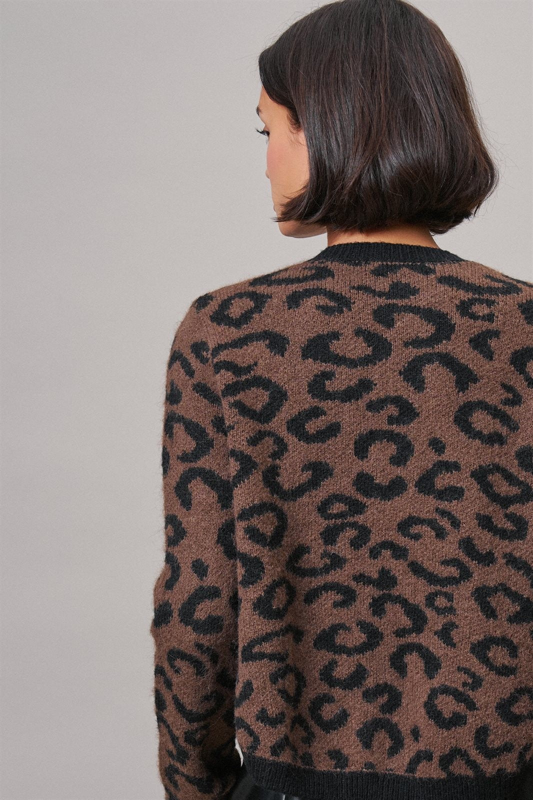 Leopard Print Open-Front Knit Cardigan Sweater in Leopard - Women's Cardigans & Shrugs | Urban Daizy