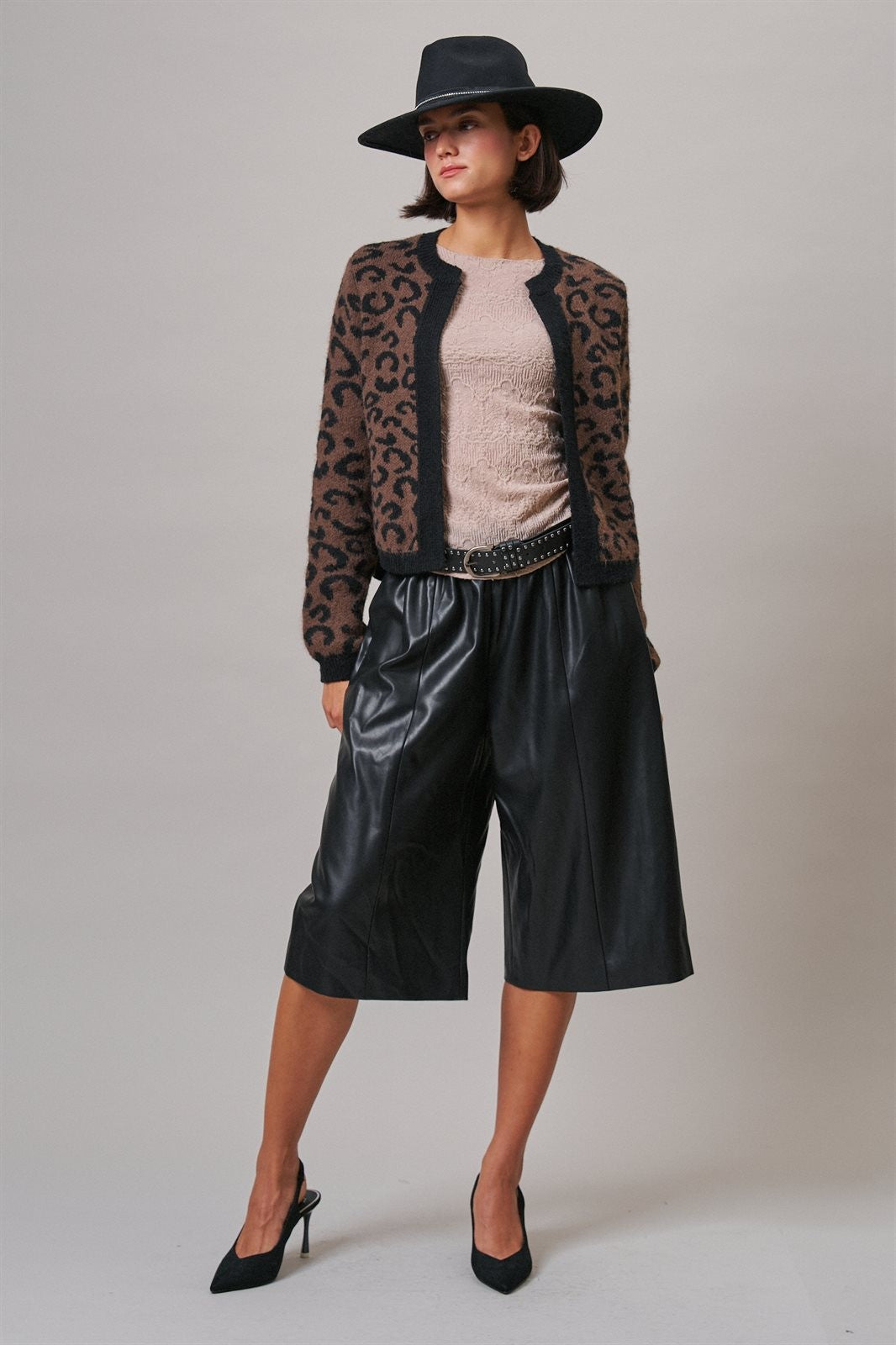 Leopard Print Open-Front Knit Cardigan Sweater in Leopard - Women's Cardigans & Shrugs | Urban Daizy