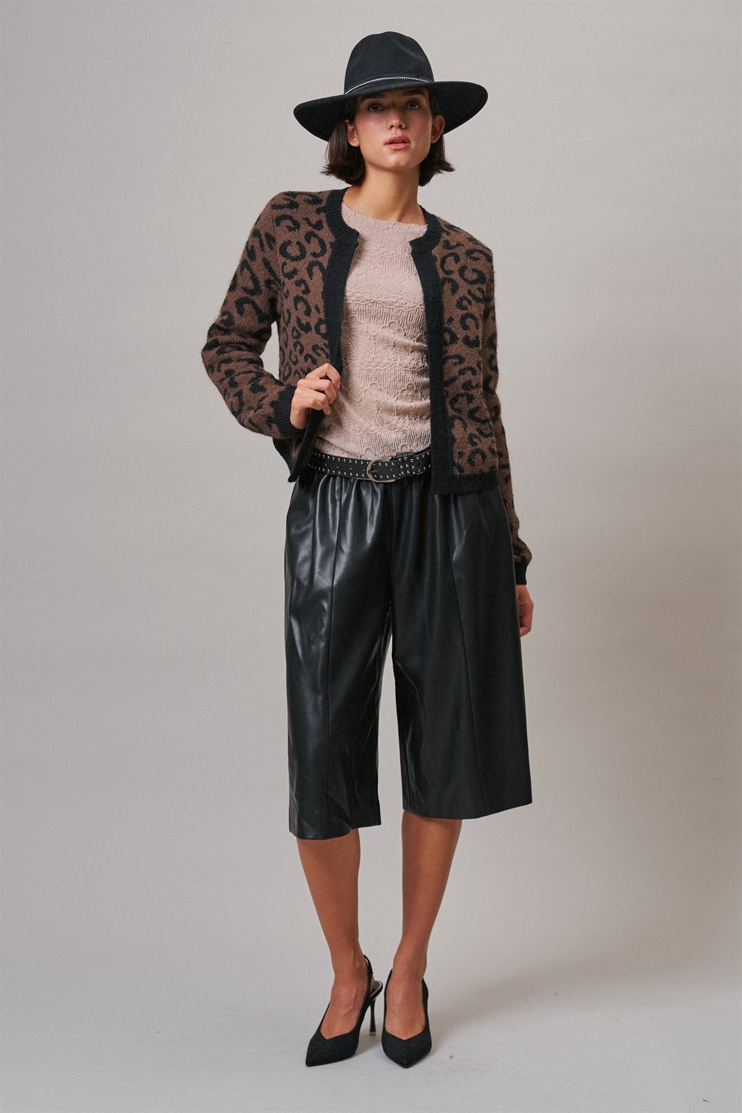 Leopard Print Open-Front Knit Cardigan Sweater in Leopard - Women's Cardigans & Shrugs | Urban Daizy