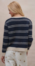 Coastal Contrast Stripe Button-Front Cardigan in Navy - Women's Cardigans & Shrugs | Urban Daizy