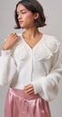 Storybook Lace Collar Knit Cardigan in Ivory - Women's Cardigans & Shrugs | Urban Daizy