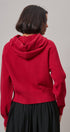 Contrast Bow Tie Knit Hoodie Zip-Up Sweater in Red Pink - Women's Cardigans & Shrugs | Urban Daizy