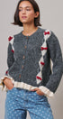 Alpine Bow Ruffle Cardigan in Charcoal - Women's Cardigans & Shrugs | Urban Daizy