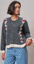 Alpine Bow Ruffle Cardigan in Charcoal - Women's Cardigans & Shrugs | Urban Daizy