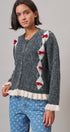 Alpine Bow Ruffle Cardigan in Charcoal - Women's Cardigans & Shrugs | Urban Daizy
