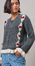 Alpine Bow Ruffle Cardigan in Charcoal - Women's Cardigans & Shrugs | Urban Daizy