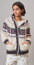 Alpine Fair Isle Hooded Cardigan in Ivory - Women's Cardigans & Shrugs | Urban Daizy