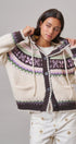 Alpine Fair Isle Hooded Cardigan in Ivory - Women's Cardigans & Shrugs | Urban Daizy